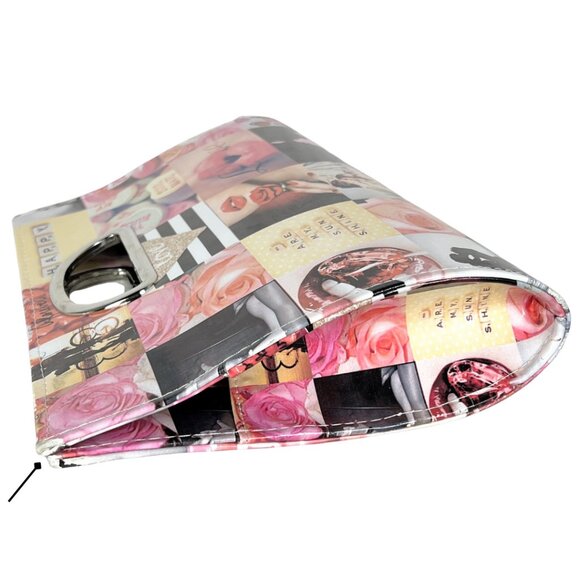 Ashley Stewart Love Collage Clutch & Shoulder Bag Chain Strap NWT - Picture 12 of 14